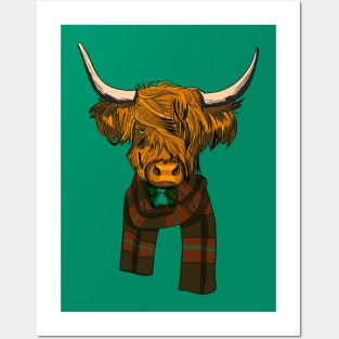 Christmas Business Highland Cow Posters and Art